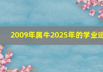 2009年属牛2025年的学业运