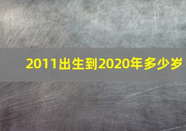 2011出生到2020年多少岁