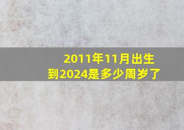 2011年11月出生到2024是多少周岁了