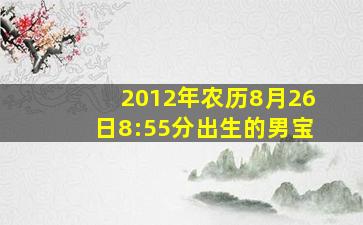 2012年农历8月26日8:55分出生的男宝