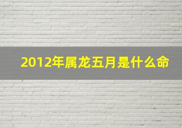 2012年属龙五月是什么命