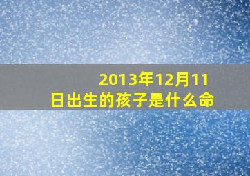 2013年12月11日出生的孩子是什么命