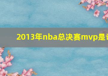 2013年nba总决赛mvp是谁