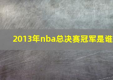 2013年nba总决赛冠军是谁