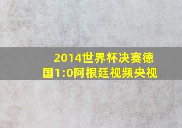 2014世界杯决赛德国1:0阿根廷视频央视