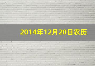 2014年12月20日农历