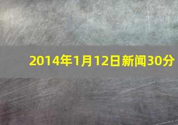 2014年1月12日新闻30分