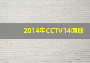 2014年CCTV14回放