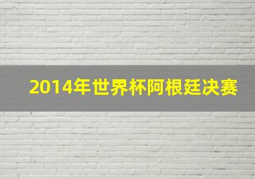 2014年世界杯阿根廷决赛