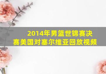 2014年男篮世锦赛决赛美国对塞尔维亚回放视频