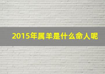 2015年属羊是什么命人呢