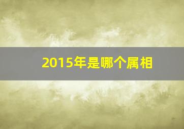 2015年是哪个属相