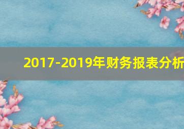 2017-2019年财务报表分析