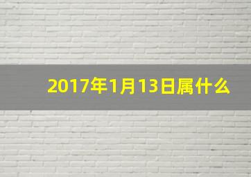 2017年1月13日属什么