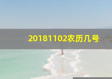 20181102农历几号