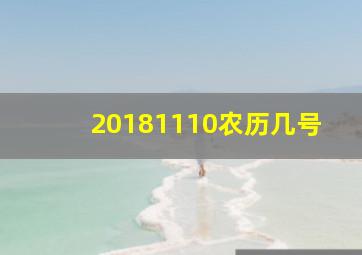 20181110农历几号