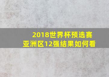 2018世界杯预选赛亚洲区12强结果如何看