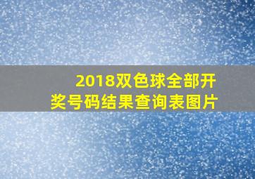 2018双色球全部开奖号码结果查询表图片