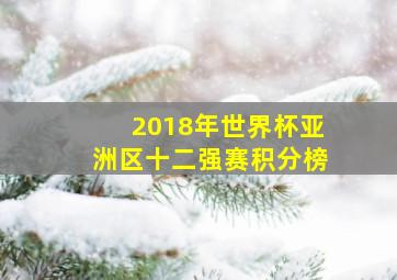 2018年世界杯亚洲区十二强赛积分榜