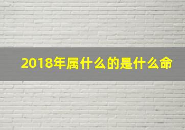 2018年属什么的是什么命