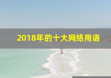 2018年的十大网络用语