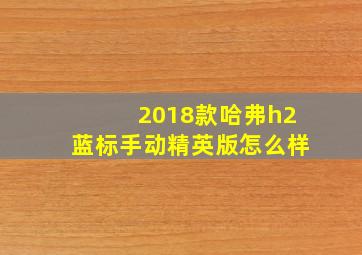 2018款哈弗h2蓝标手动精英版怎么样