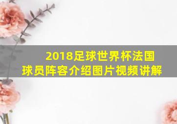 2018足球世界杯法国球员阵容介绍图片视频讲解