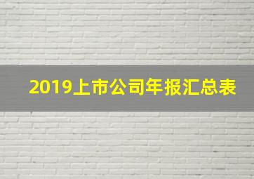 2019上市公司年报汇总表