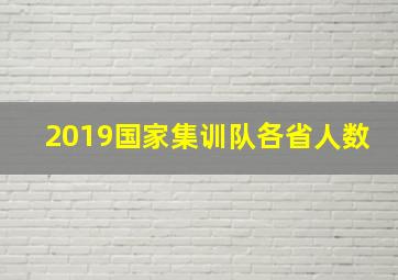 2019国家集训队各省人数