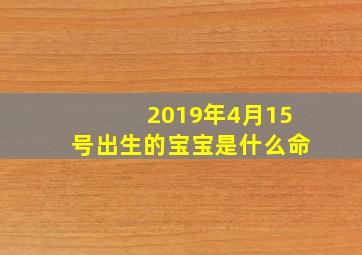 2019年4月15号出生的宝宝是什么命