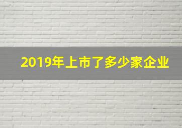 2019年上市了多少家企业