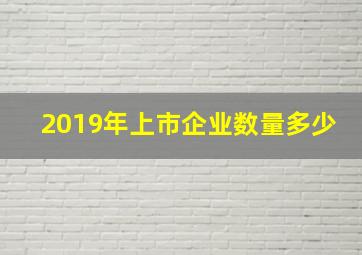 2019年上市企业数量多少