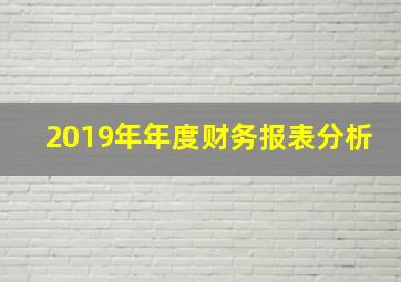 2019年年度财务报表分析