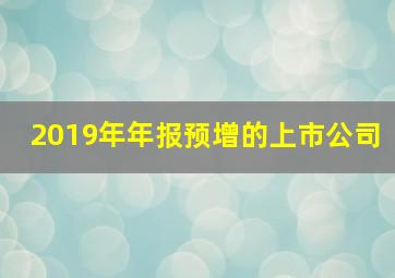 2019年年报预增的上市公司