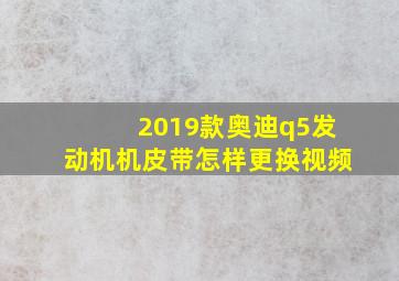 2019款奥迪q5发动机机皮带怎样更换视频