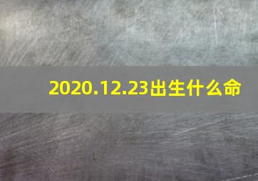 2020.12.23出生什么命