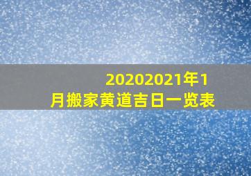 20202021年1月搬家黄道吉日一览表