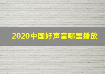 2020中国好声音哪里播放