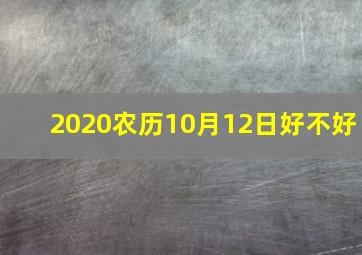 2020农历10月12日好不好