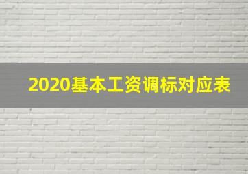 2020基本工资调标对应表