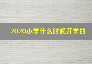 2020小学什么时候开学的