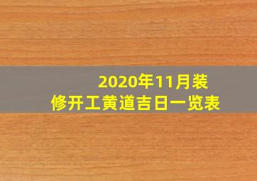 2020年11月装修开工黄道吉日一览表