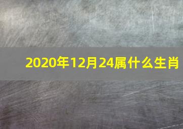 2020年12月24属什么生肖