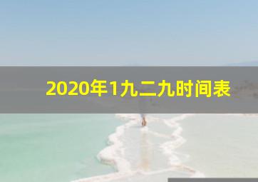 2020年1九二九时间表