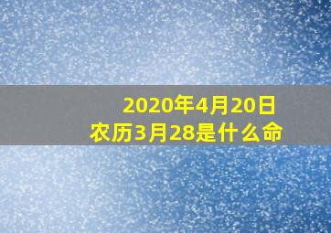 2020年4月20日农历3月28是什么命