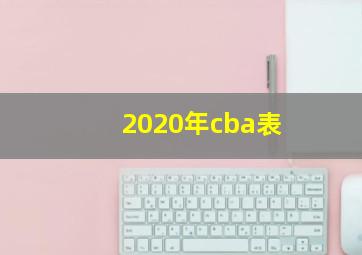 2020年cba表