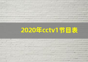 2020年cctv1节目表