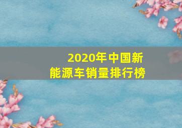 2020年中国新能源车销量排行榜