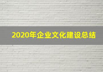 2020年企业文化建设总结