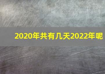 2020年共有几天2022年呢